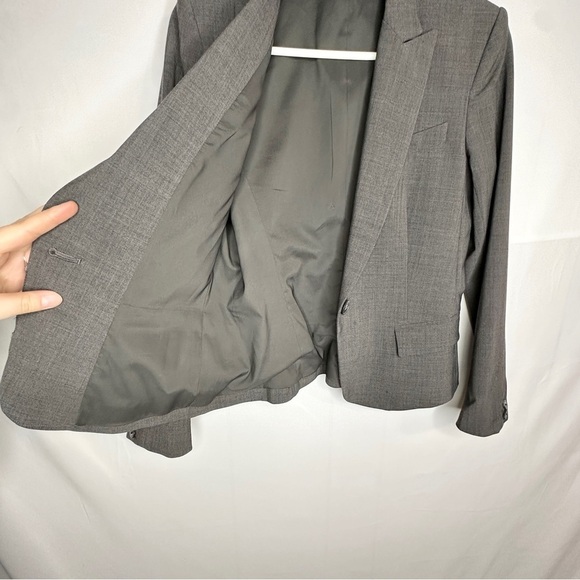 Theory Wool Blend Grey Single Button Blazer Jacket Academia Preppy Women’s 6 - Picture 9 of 16